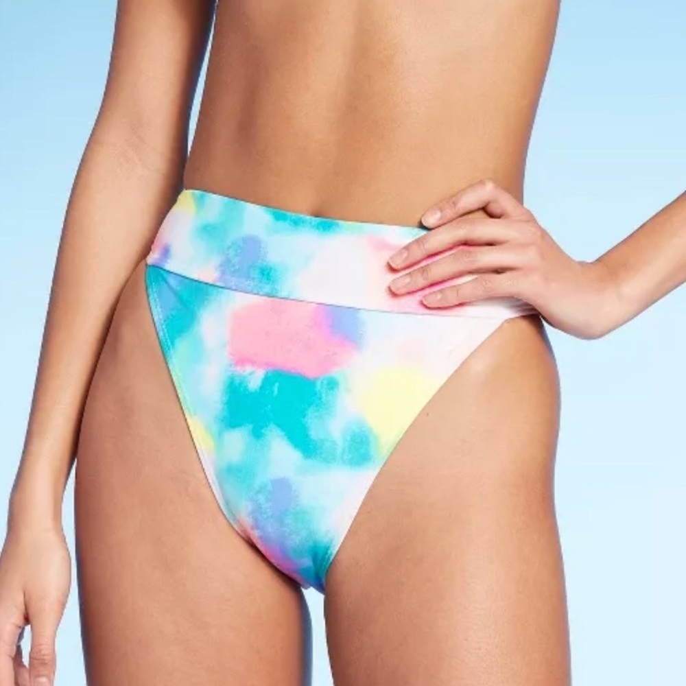 Xhilaration Womens Metallic Tie-dye High-waist Bikini Bottom Size Medium